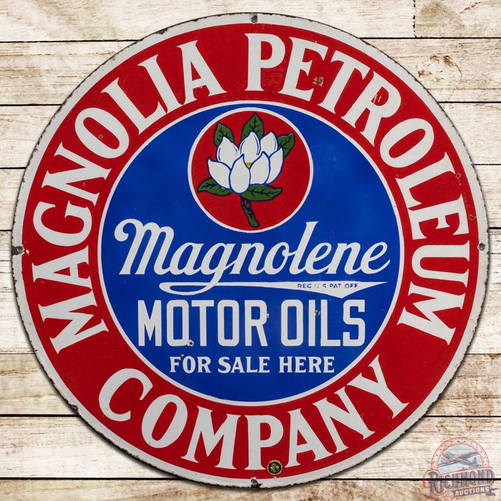 Magnolia "Magnolene" Petroleum Company 30" DS Porcelain Sign