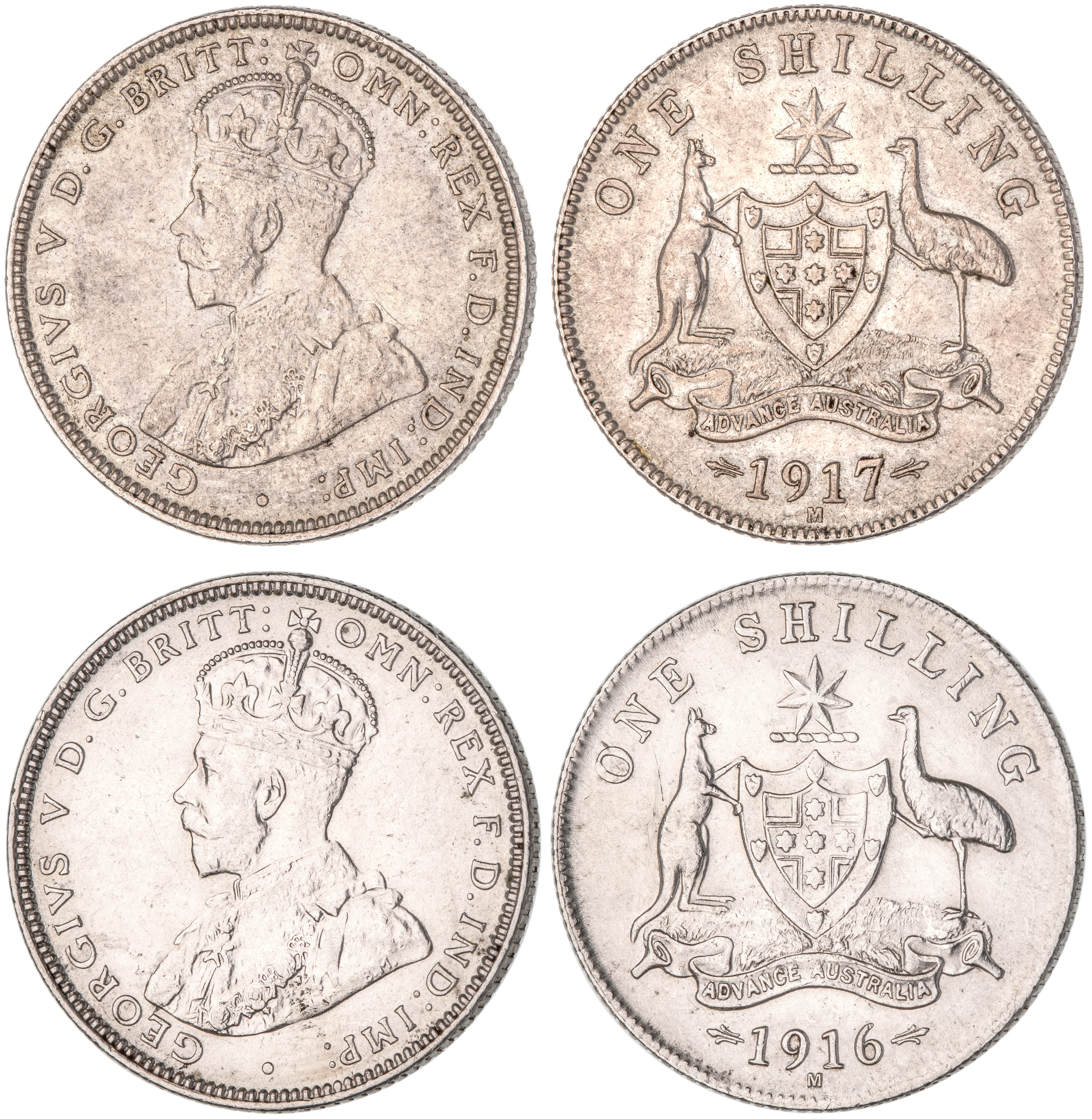 George V, Shilling, EF - aUNC
