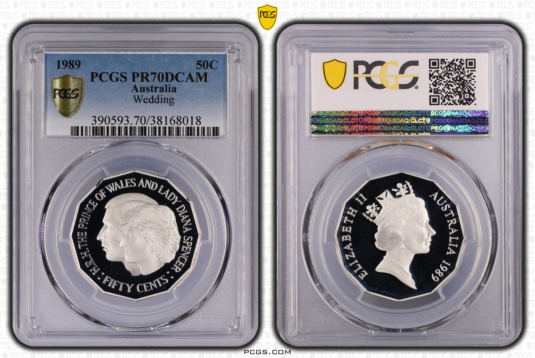 Wedding Ag, Fifty Cent, 1989, PCGS PR70DCAM