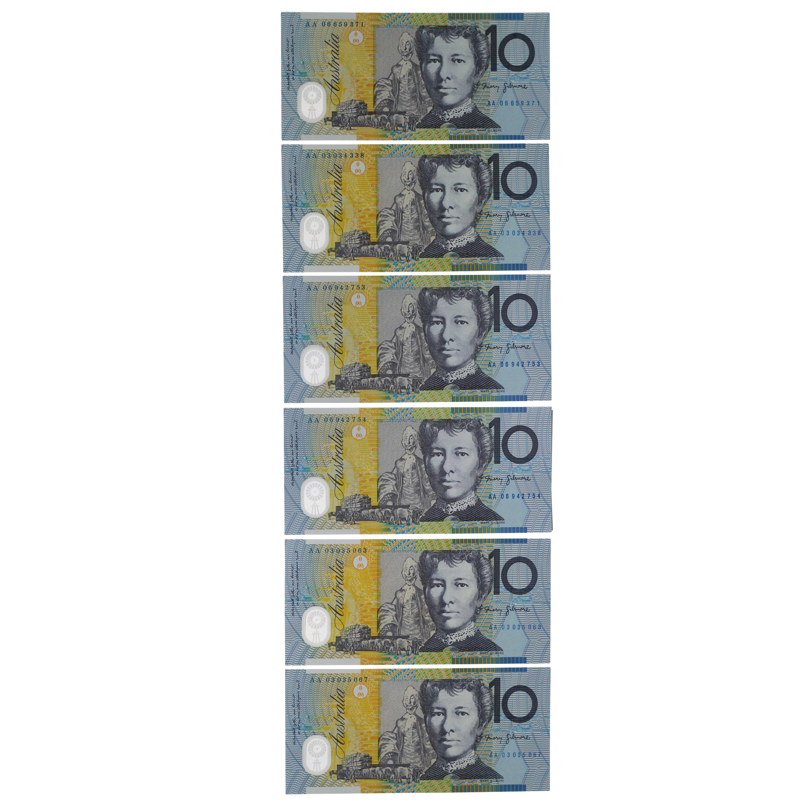 2229. · Group, Ten Dollars, 2003, UNC