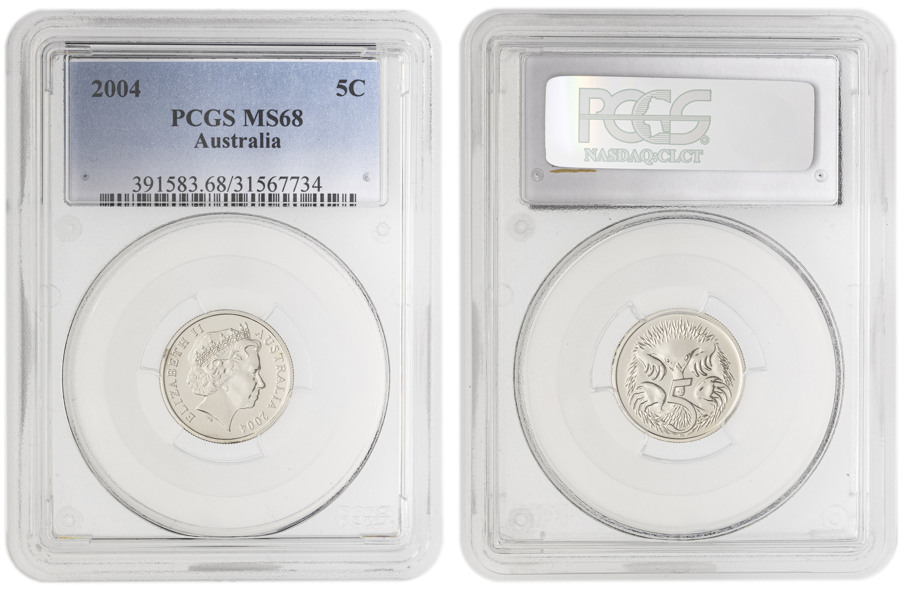 , Five Cent, 2004, PCGS MS68