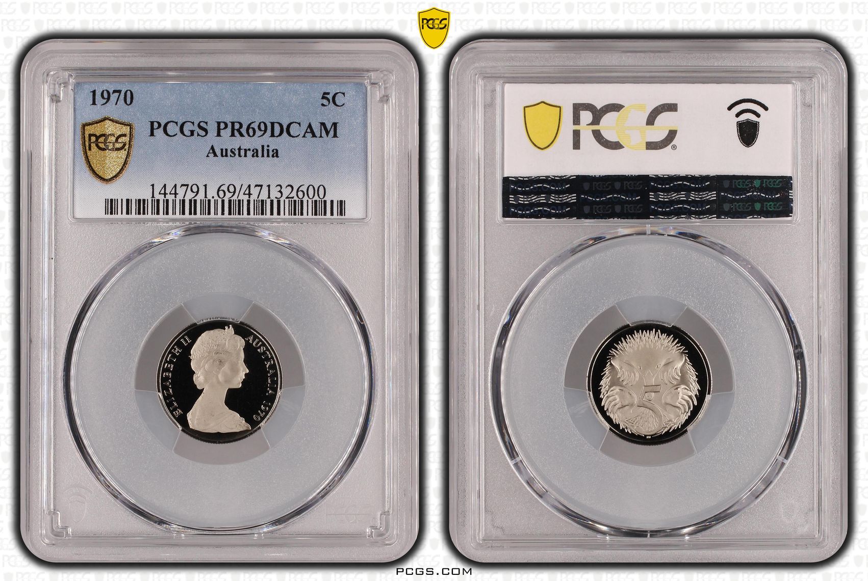 Elizabeth II, Five Cent, 1970, PCGS PR69DCAM