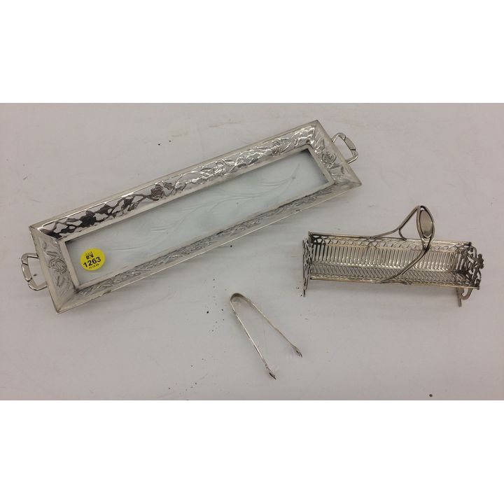 3pc Sterling Sugar Trays & Tongs- 239g TW