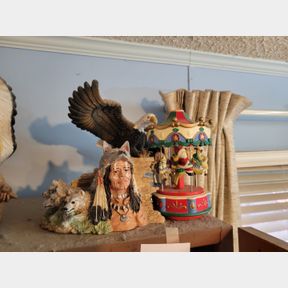 Native decoration, eagle and Christmas carousel