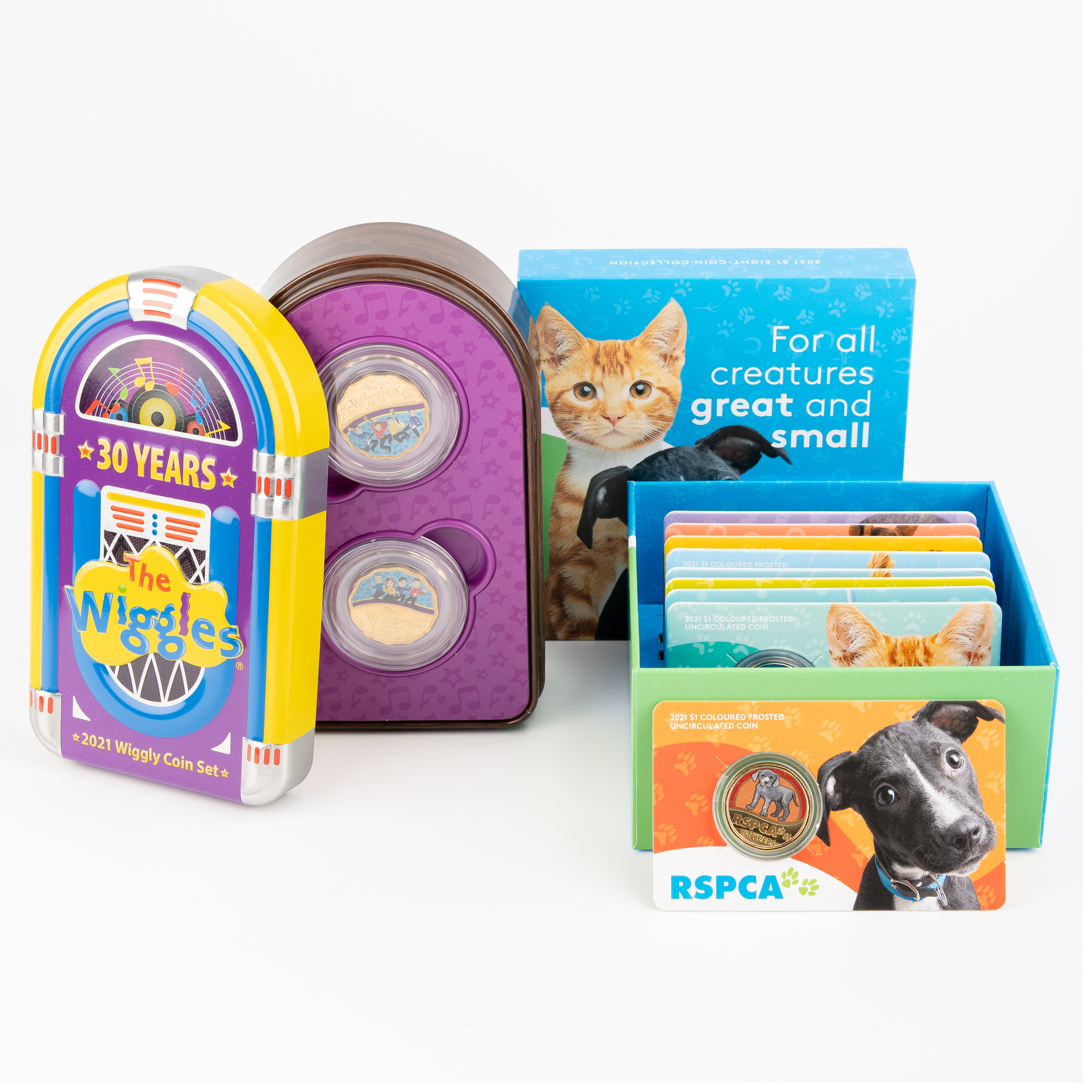 Elizabeth II, RAM - RSPCA & Wiggles Anniversaries, Thirty Cents - One Dollar, 2021, UNC