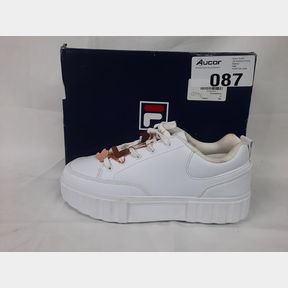 FILA SANDBLAST LOW PENDANT - WHITE/ROSE GOLD/ WHITE - UK 8