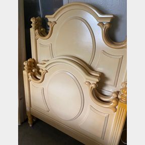 PAIR ofTwin size headboard footboard, night stand