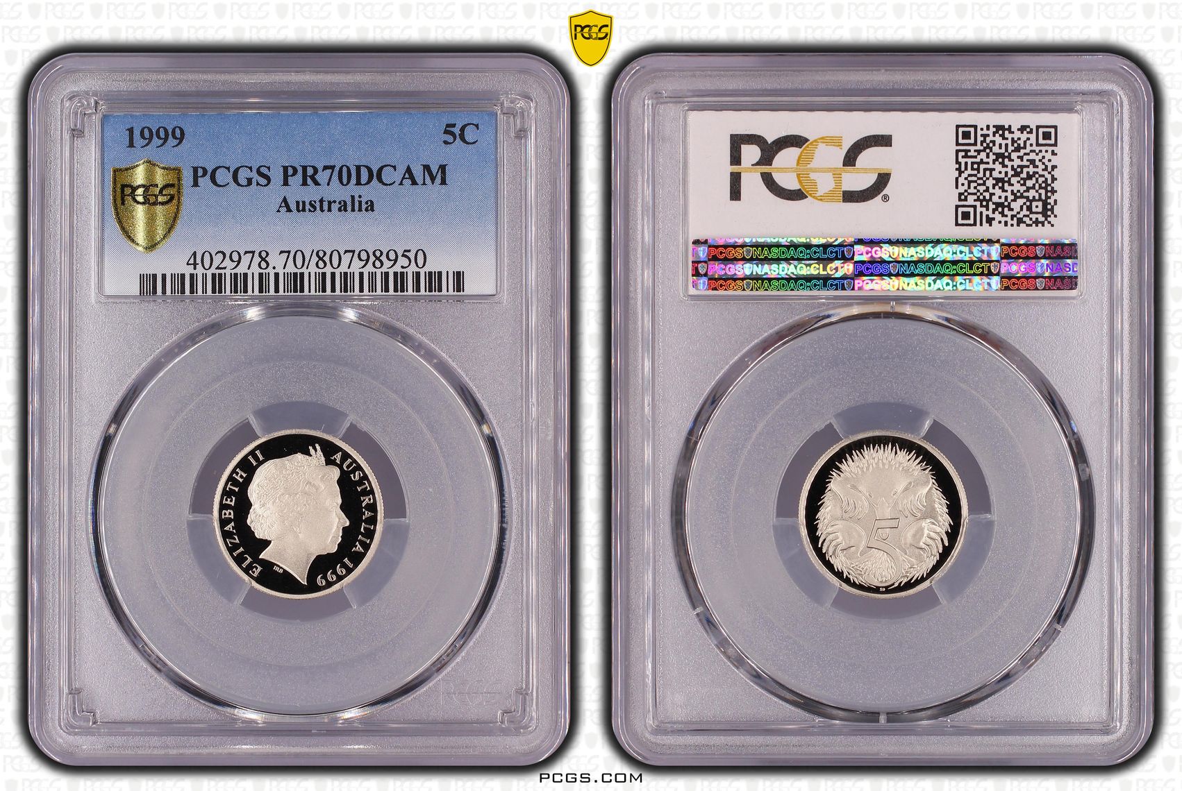Top pop, Five Cent, 1999, PCGS PR70DCAM
