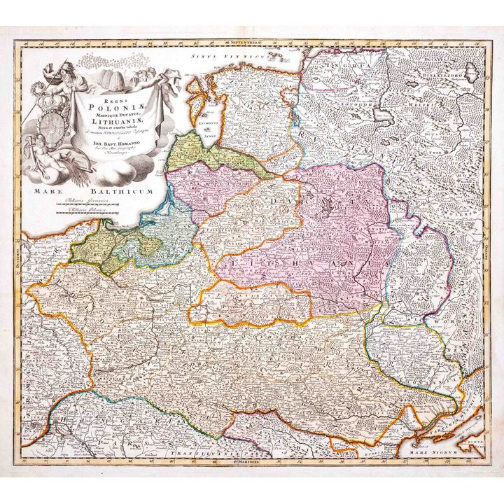 Johann Baptist Homann | Regni Poloniae Magnique Ducatus9 Lithuaniae…