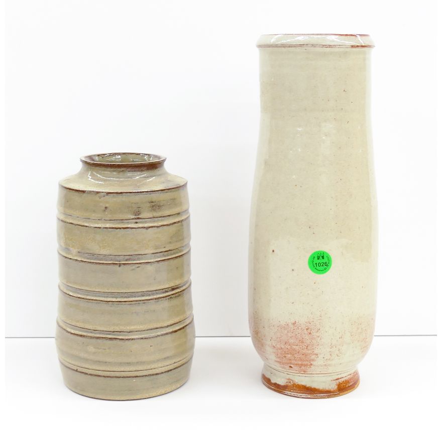 2pc Victoria Avakian Ross Studio Pottery Vases 7.5'' and 11.5''