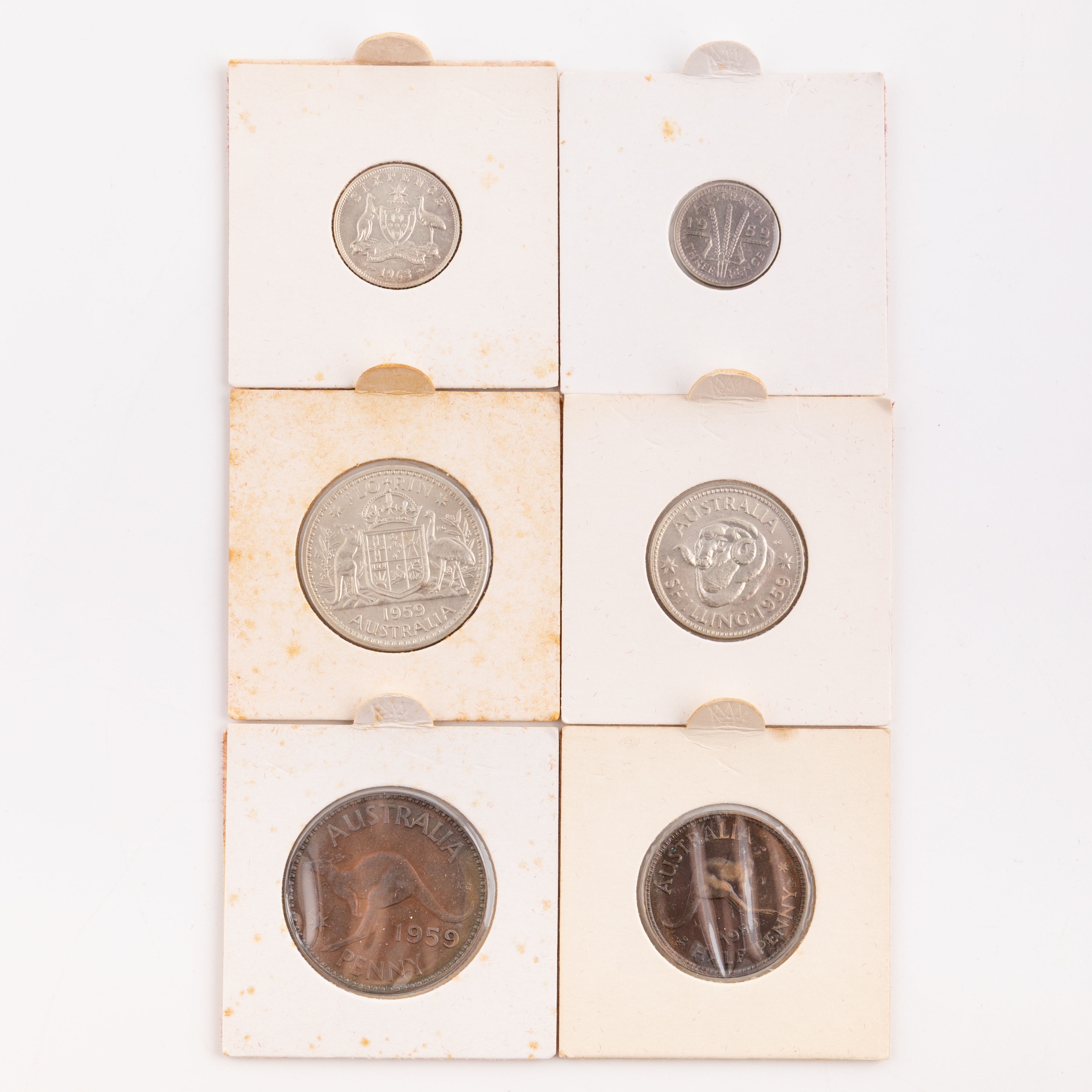Elizabeth II, Halfpenny - Florin, 1959, FDC