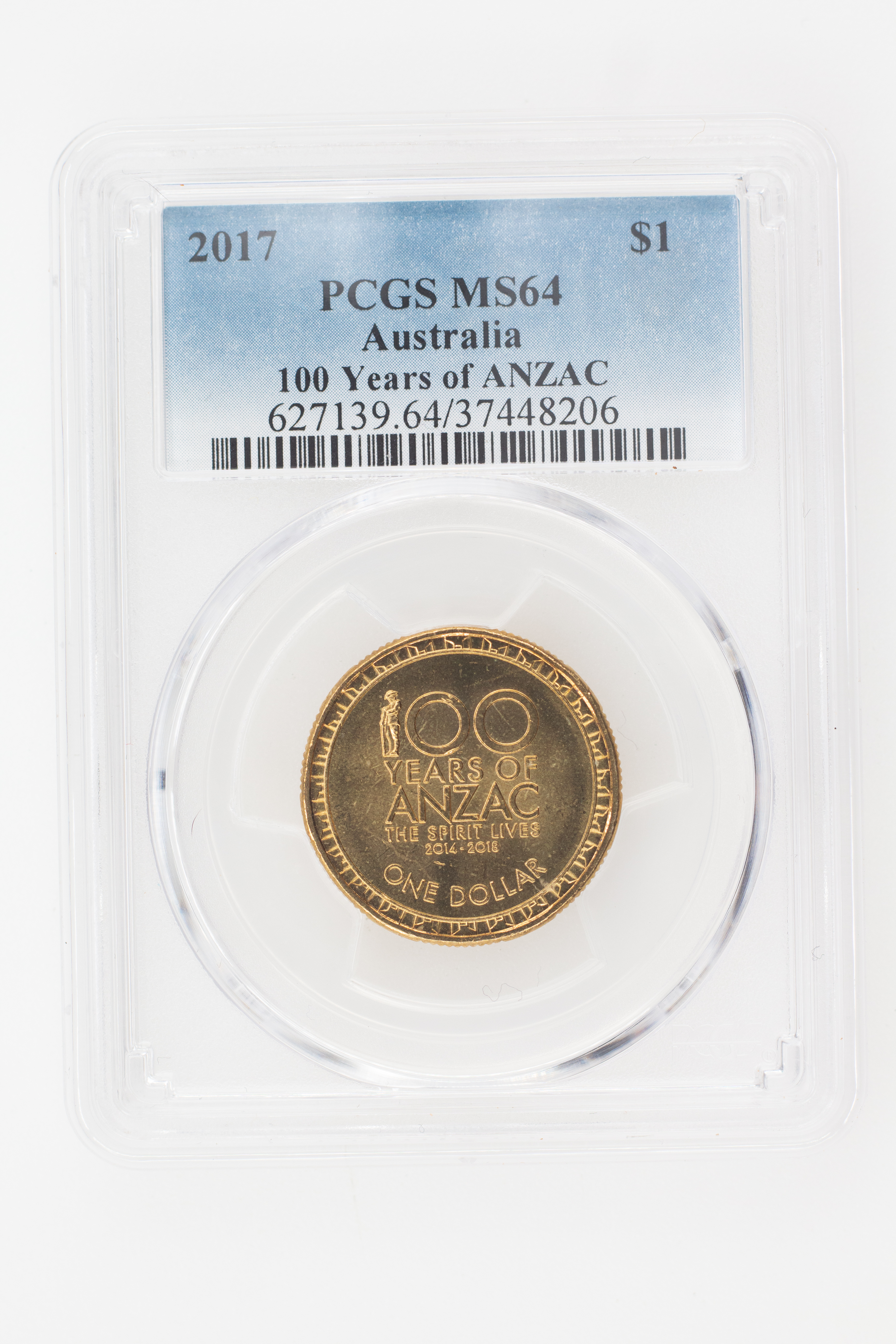 2017 Australia One Dollar, $1 100 Years of ANZAC PCGS - MS64 -206