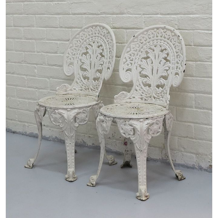 PAIR OF VICTORIAN CAST IRON GARDEN CHAIRS