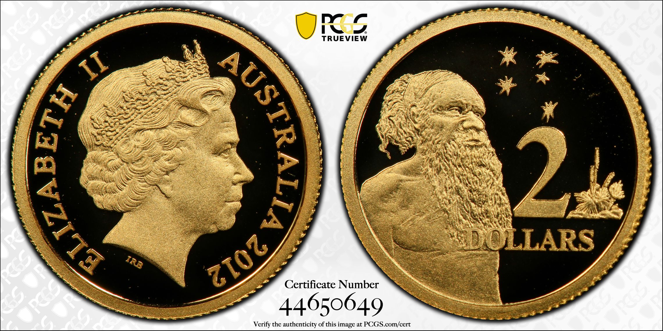 2012 Australia Two Dollar, $2 Proof Aborigine PCGS - PR70DCAM POP 4/0 -649