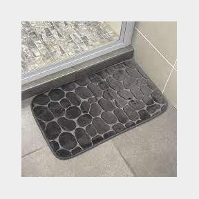 51673/24427 Royal Homeware Microfibre Foam Bath Mat - Cobblestone Design - Grey | SJ B1 (S4)CB