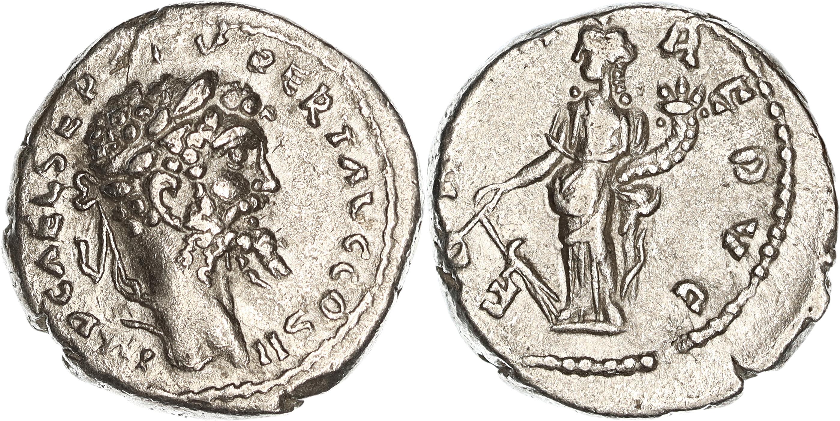 Roman Empire, Septimius Severus, Silver Denarius, 194 AD, nVF