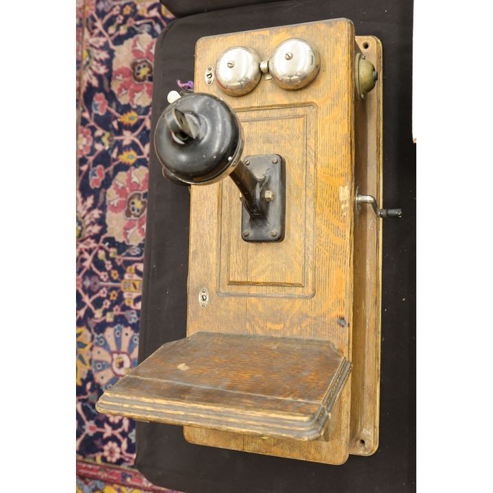 Antique Western Electric Oak Wall Telephone 23''