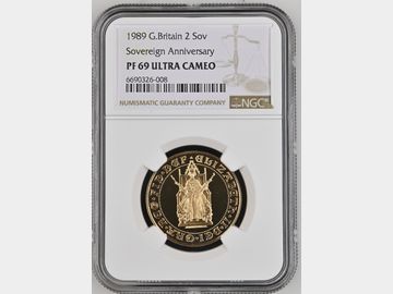 1989 TUDOR ROSE PROOF GOLD 2 POUND PF69 UCAM