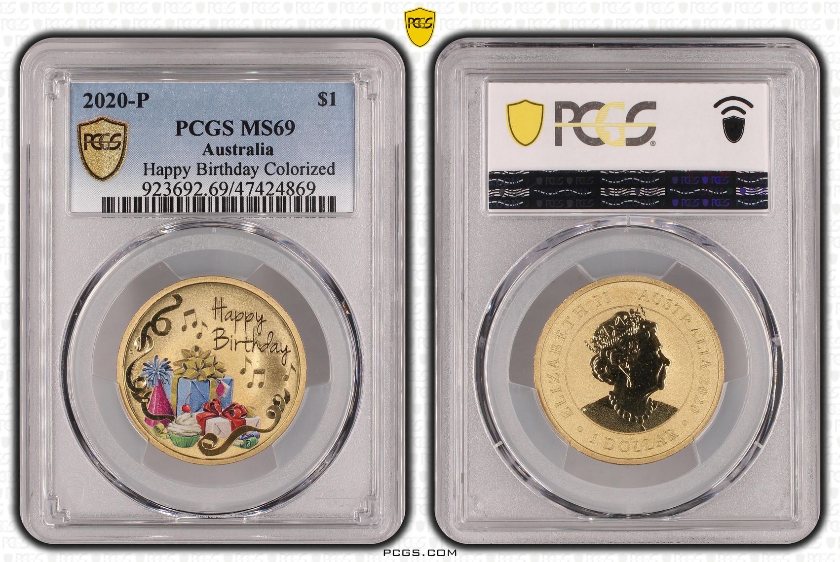 Happy Birthday Colorized, One Dollar, 2020-P POP Report 4/0, PCGS MS 69
