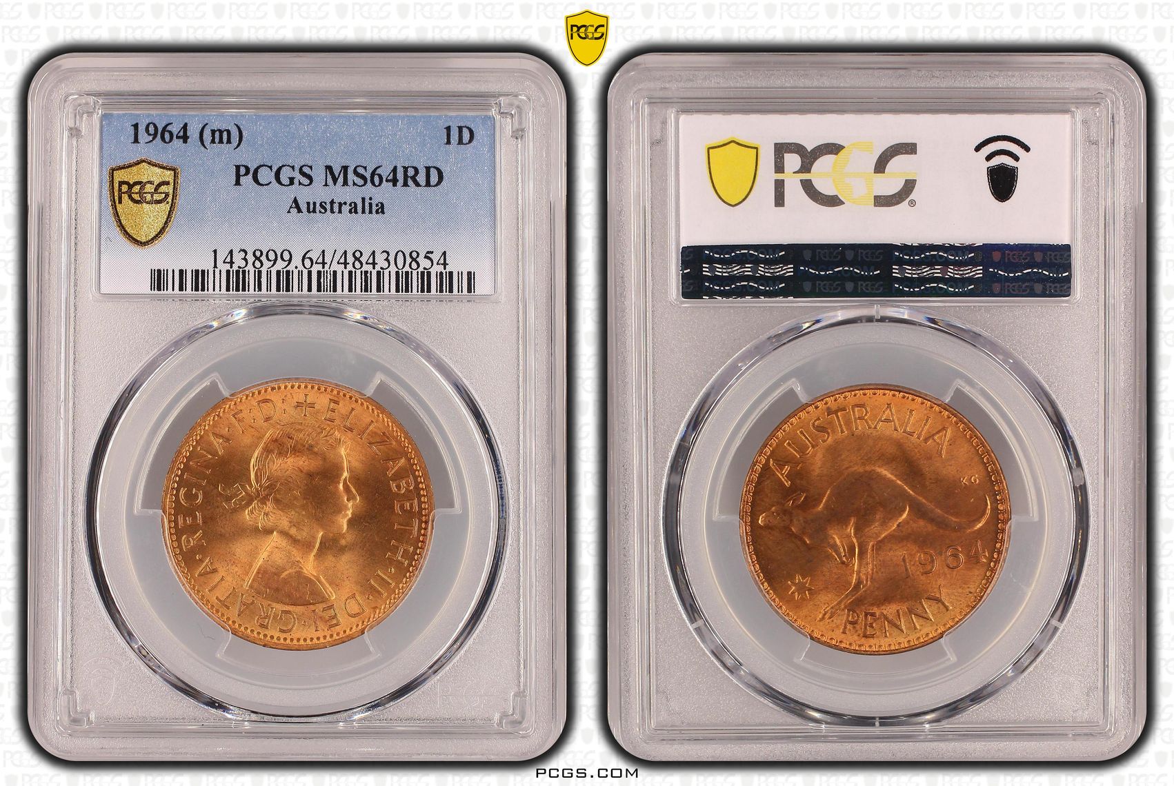 Elizabeth II, Penny, 1964, PCGS MS64RD
