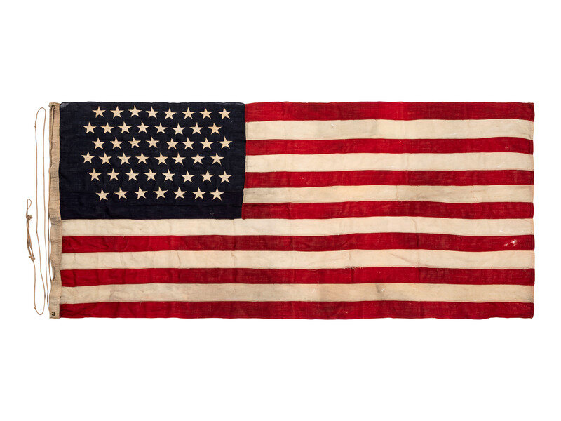 [FLAGS]. 47-star American flag. Made by H. Channon Co., Chicago, IL, 1912. 
