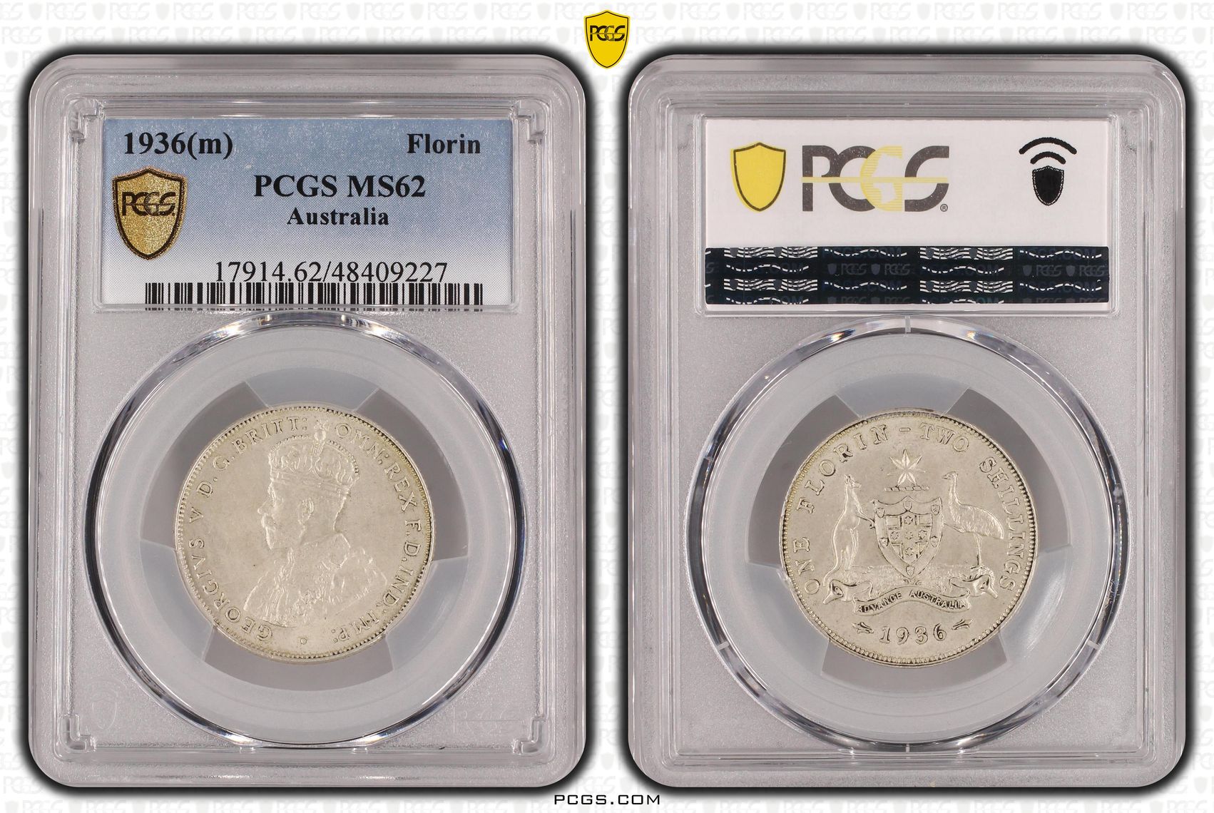 George VI, Florin, 1936(m), PCGS MS62