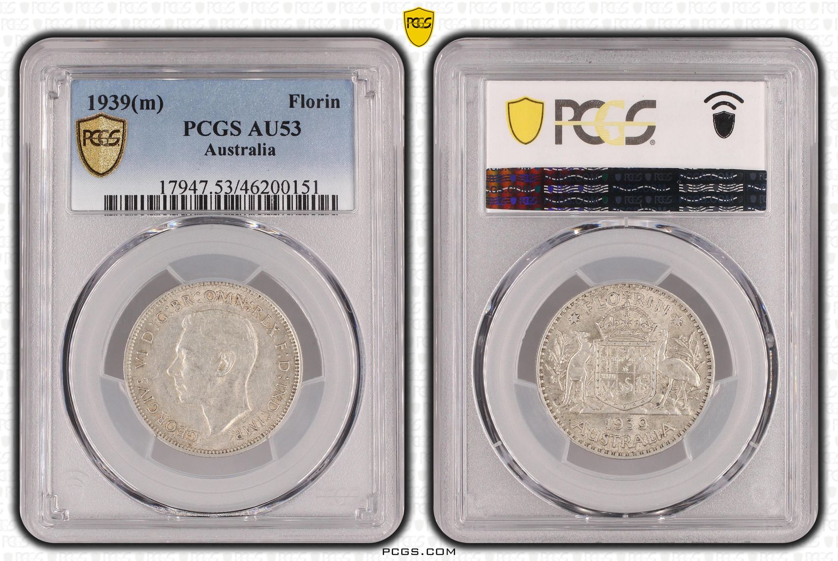 Florin, 1939(m), PCGS AU53