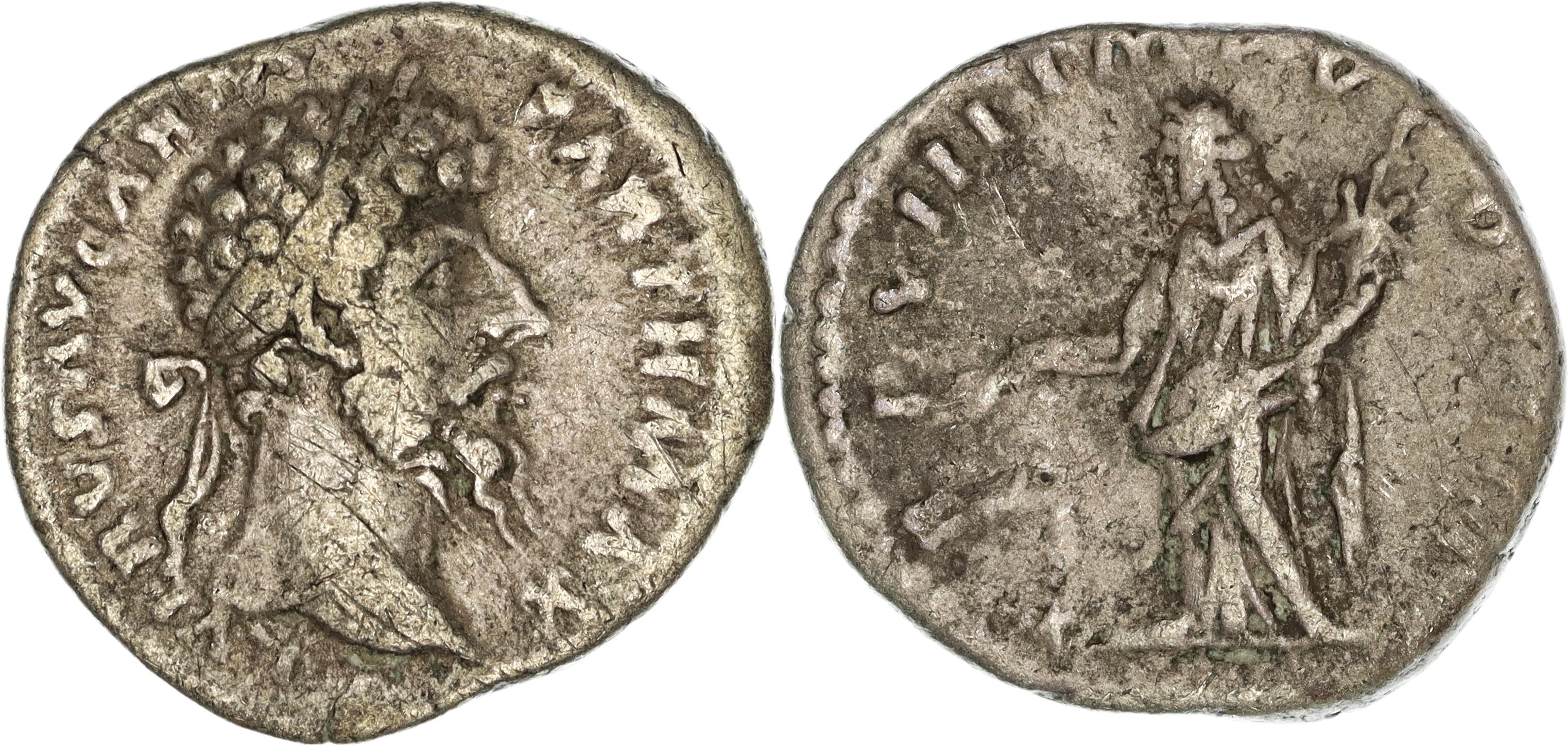 Roman Empire, Lucius Verus, Silver Denarius, 166-167 AD, F+
