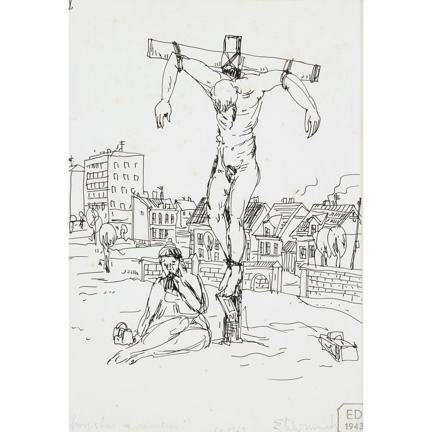 Edward Dwurnik | Chrystus za murem, 1979 r.