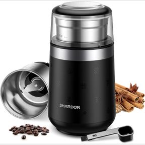 SHARDOR COFFEE BEAN GRINDER ELECTRIC, SPICE GRINDER,HERB GRINDER, ESPRESSO GRINDER WITH 1 REMOVABLE STAINLESS STEEL BOWL,BLACK