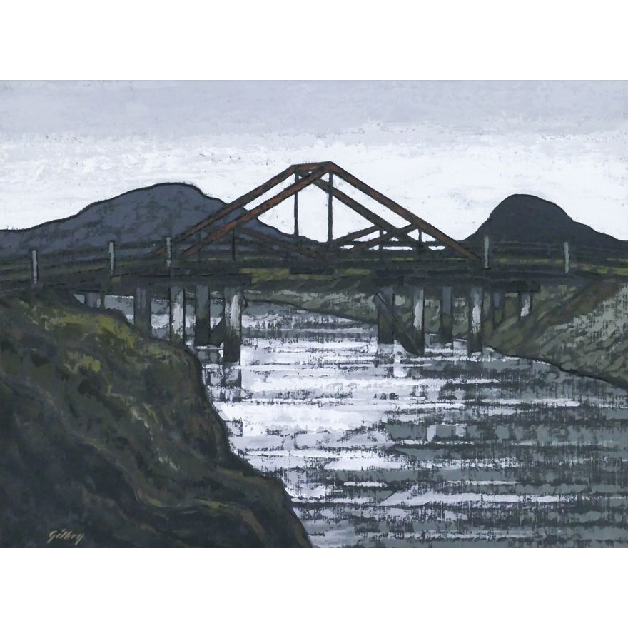Richard Gilkey ''Skagit Valley Bridge'' Large Oil