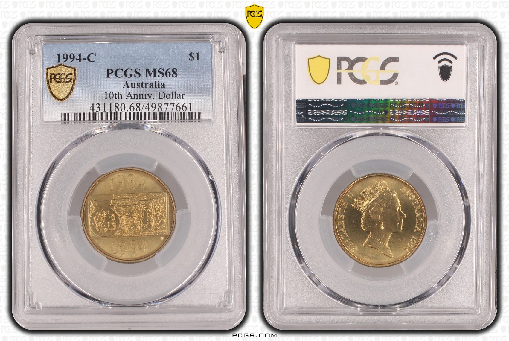 10th Anniv. Dollar, One Dollar, 1994-C, PCGS MS68
