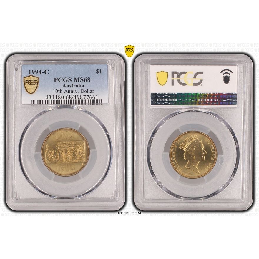 10th Anniv. Dollar, One Dollar, 1994-C, PCGS MS68