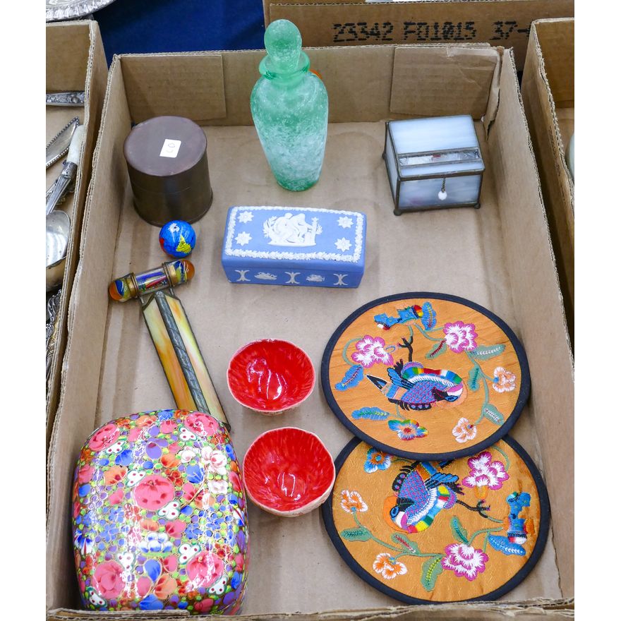 Box Glass Perfume Bottles & Trinket Boxes etc.