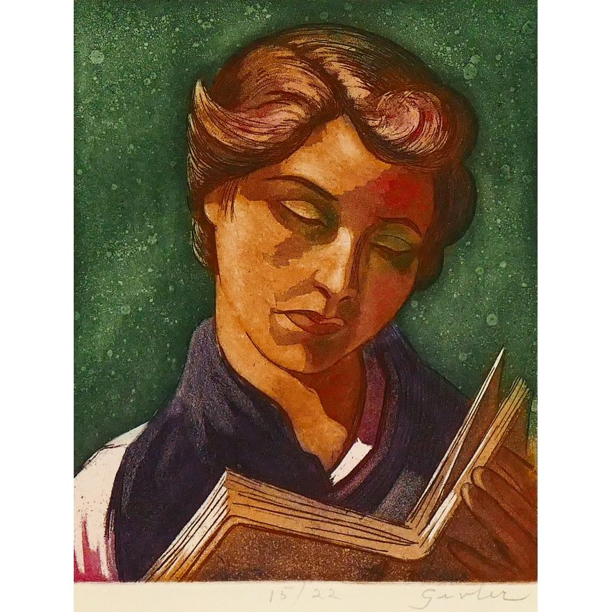 4pc William Givler ''Woman Reading'' S/N Aquatint Etchings 18''x15''