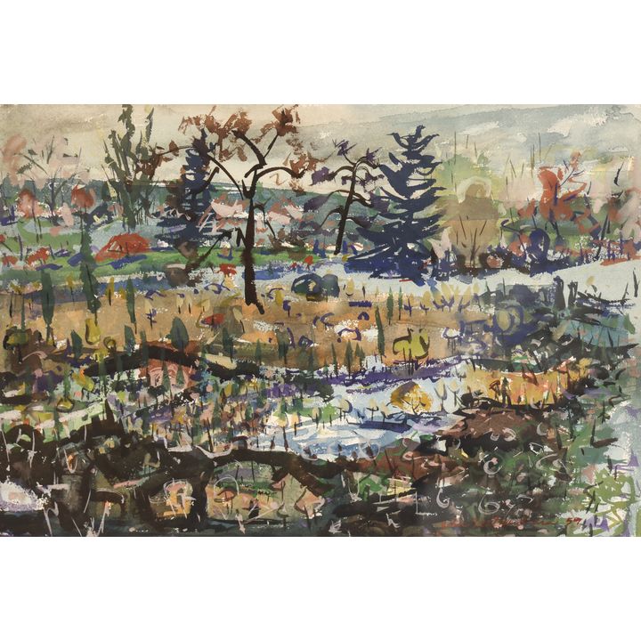 John Matsudaira ''Landscape'' 1959 Casein
