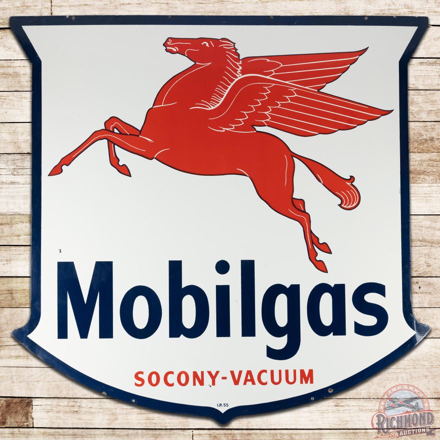 1955 6' Mobilgas Socony Vacuum DSP ID Sign w/ Pegasus - 8.75