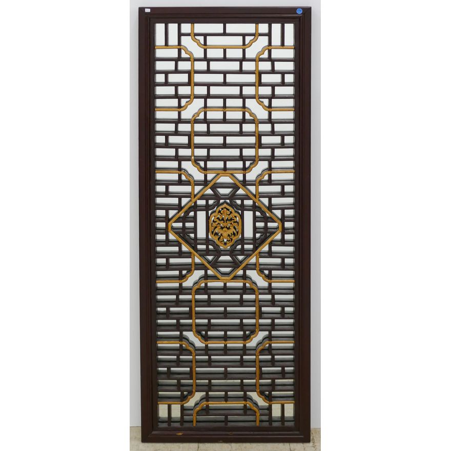 Chinese Mirrored Hanging Temple Panel 59.5''x22''