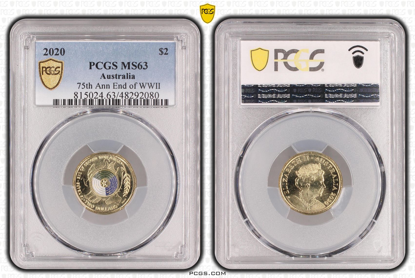 75th Ann End of WWII Colorized , Two Dollar, 2020, PCGS MS63