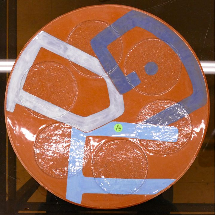 Newman Abstract Terracotta Charger- 17''