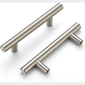 5' LENGTH(3' HOLE CENTER) RAVINTE 60 PACK | 5' CABINET PULLS SATIN NICKEL STAINLESS STEEL KITCHEN DRAWER PULLS CUPBOARD PULLS BRUS