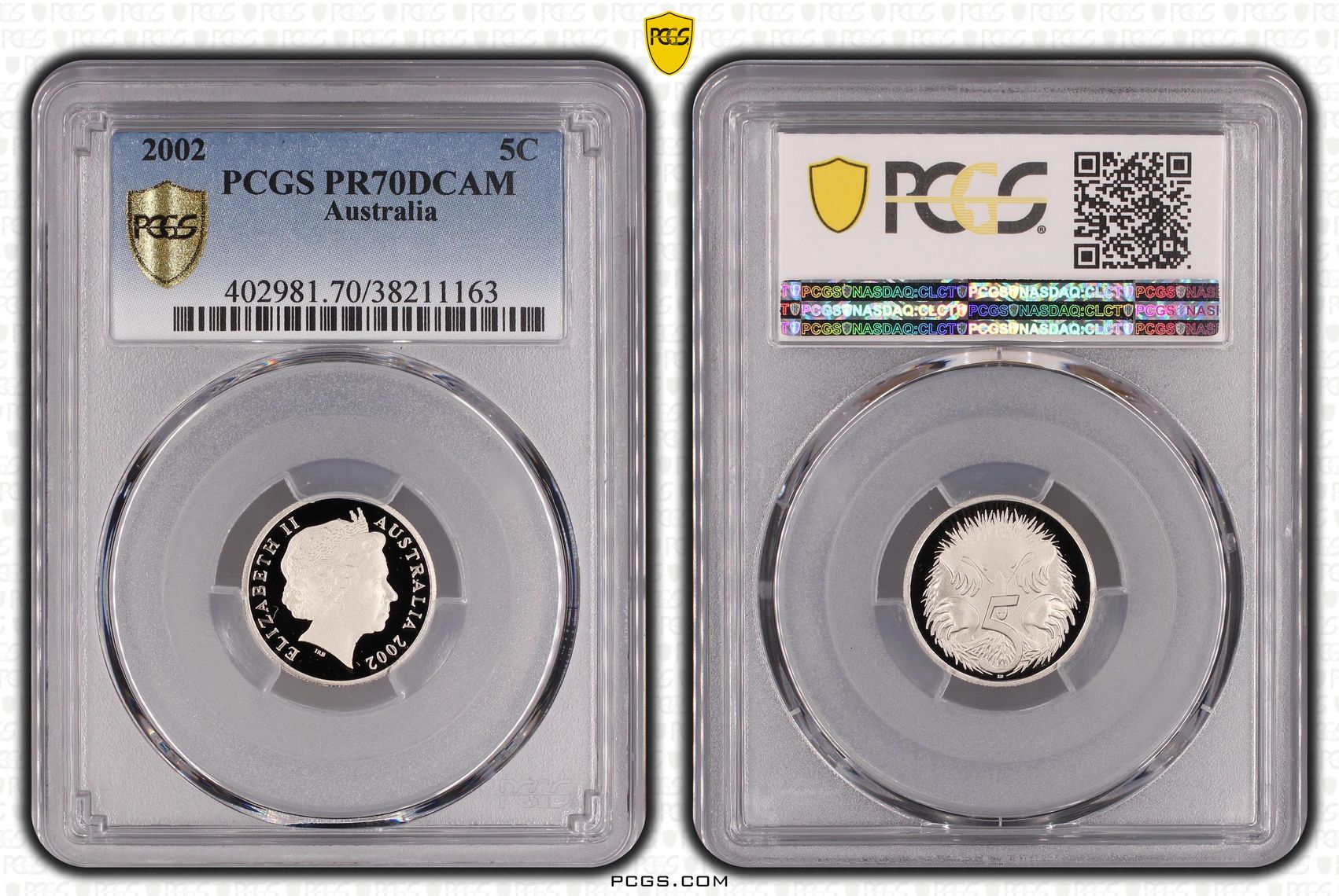 2002 Australia Five Cent, 5c PCGS - PR70DCAM POP 44/0 -163