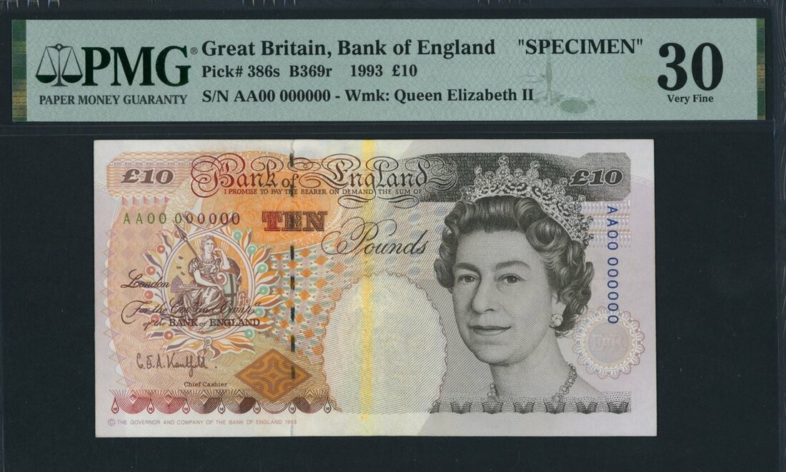 Bank of England, G. E. A. Kentfield, registration £10 note, 1993 ...