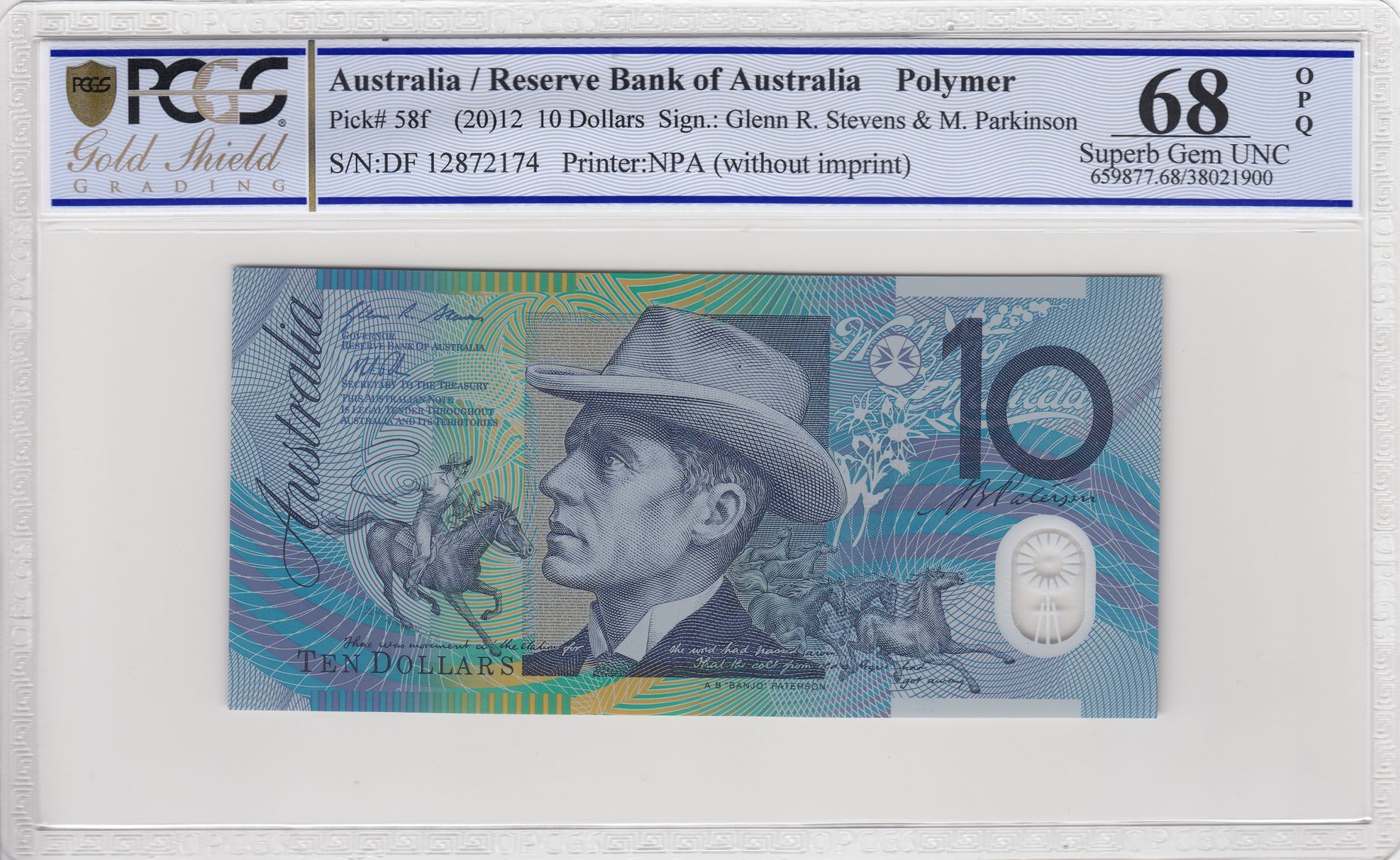 Stevens/Parkinson, Ten Dollar, 2012, PCGS Superb Gem UNC 68 PPQ