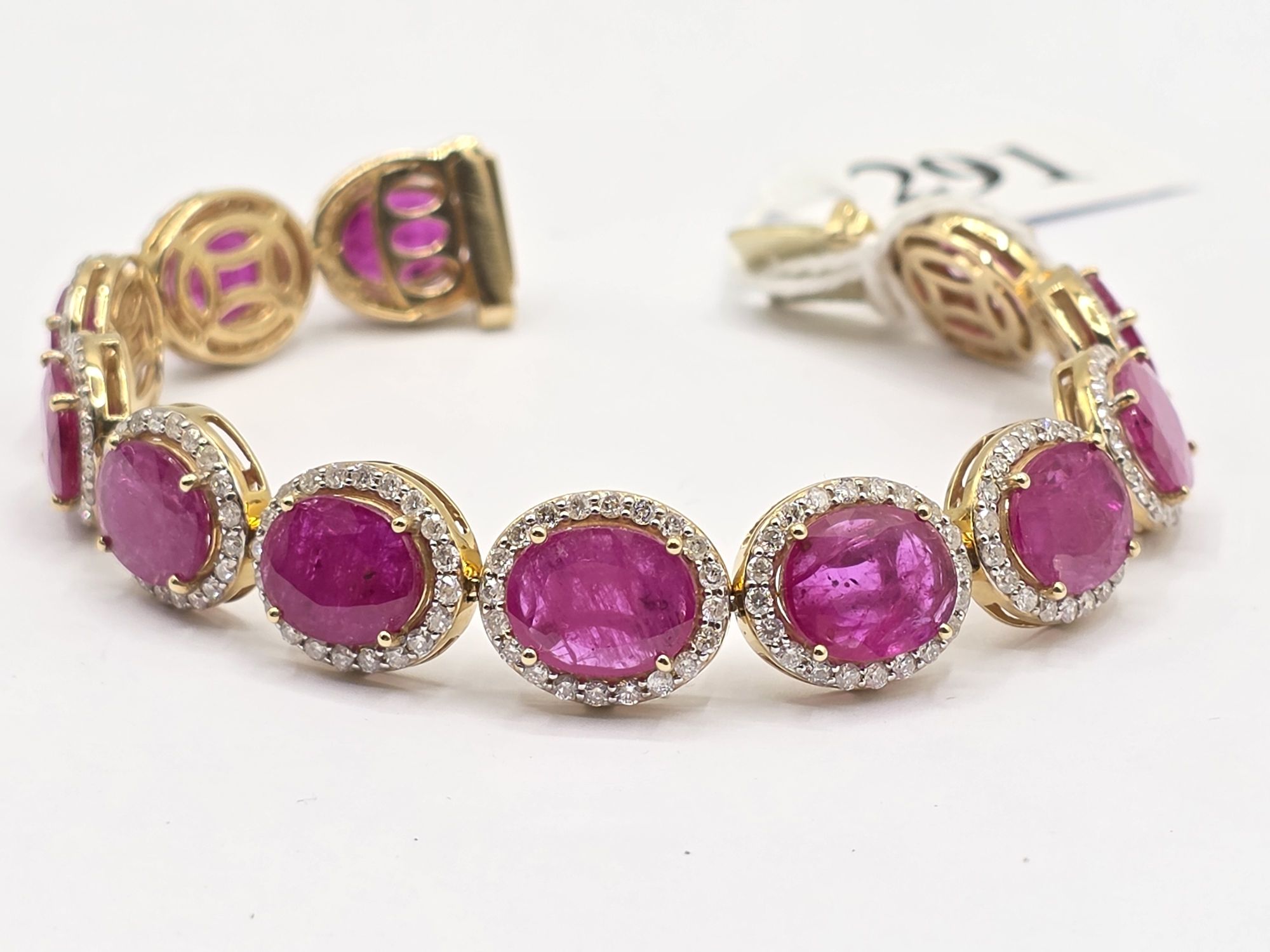 14k Gold Ruby Halo Bracelet
