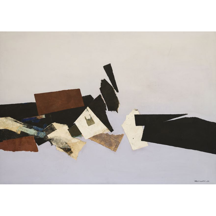 Paul Horiuchi ''Separation in White'' 1981 Collage