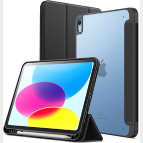 JETECH MATTE CASE FOR IPAD (A16) 11TH/10TH GENERATION (2025/2022) WITH PENCIL HOLDER, FROSTED TRANSLUCENT BACK SLIM STAND PROTECTI