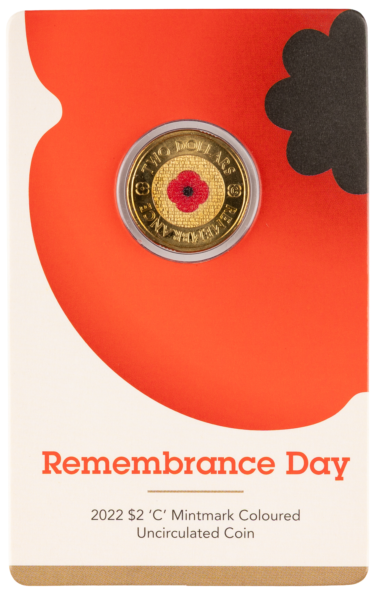 82 · Elizabeth II, Remembrance Day Red Poppy 10TH Anniversary, Two Dollars, 2022-C,  UNC