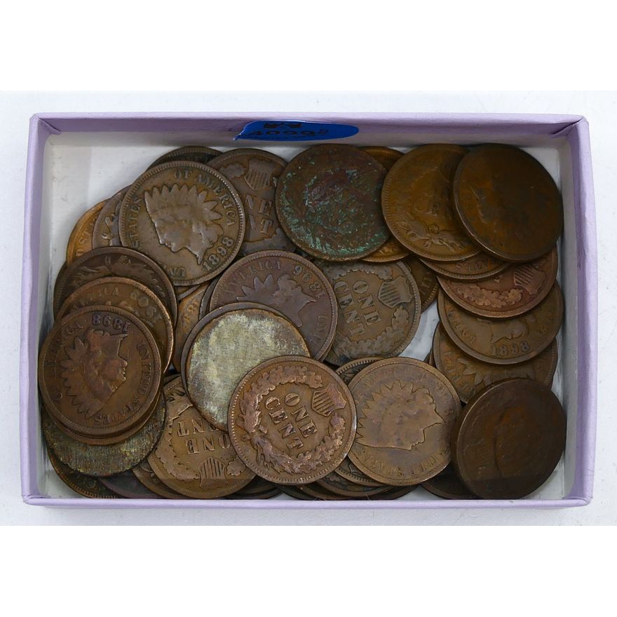 Box 53pc US Indian Head Pennies