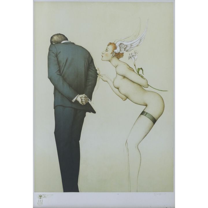Michael Parkes ''A Gift for the Disillusioned Man'' 1990 Lithograph